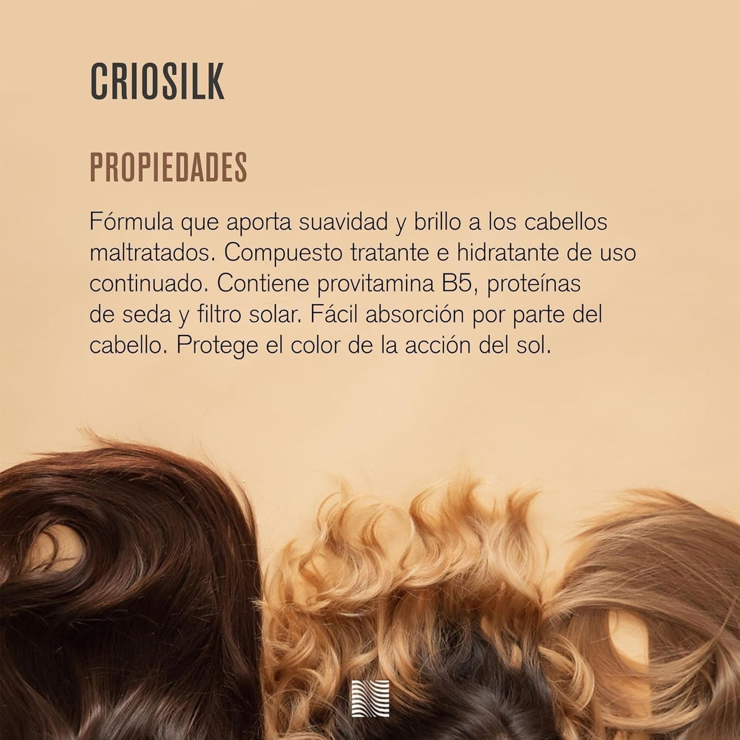 Criosilk hårbalsam, 300 ml, med provitamin B5 och sidenproteiner, ger skadat hår smidighet och glans, återfuktar och regenererar håret Naty Shop hårmask