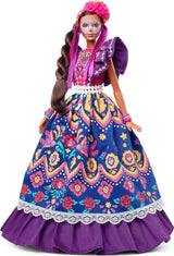 2022 Día De Muertos barbiedocka med rufsig traditionell klänning, blomsterkrans och Calavera ansiktsfärg, present till samlare