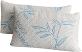 Comfysleep King Size Bamboo Viskos Kudde Kylning Strimlad Memory Foam Justerbar Bamboo Viscose Avtagbart/tvättbart överdrag 2st Naty Shop Standardkuddar Standardtitel