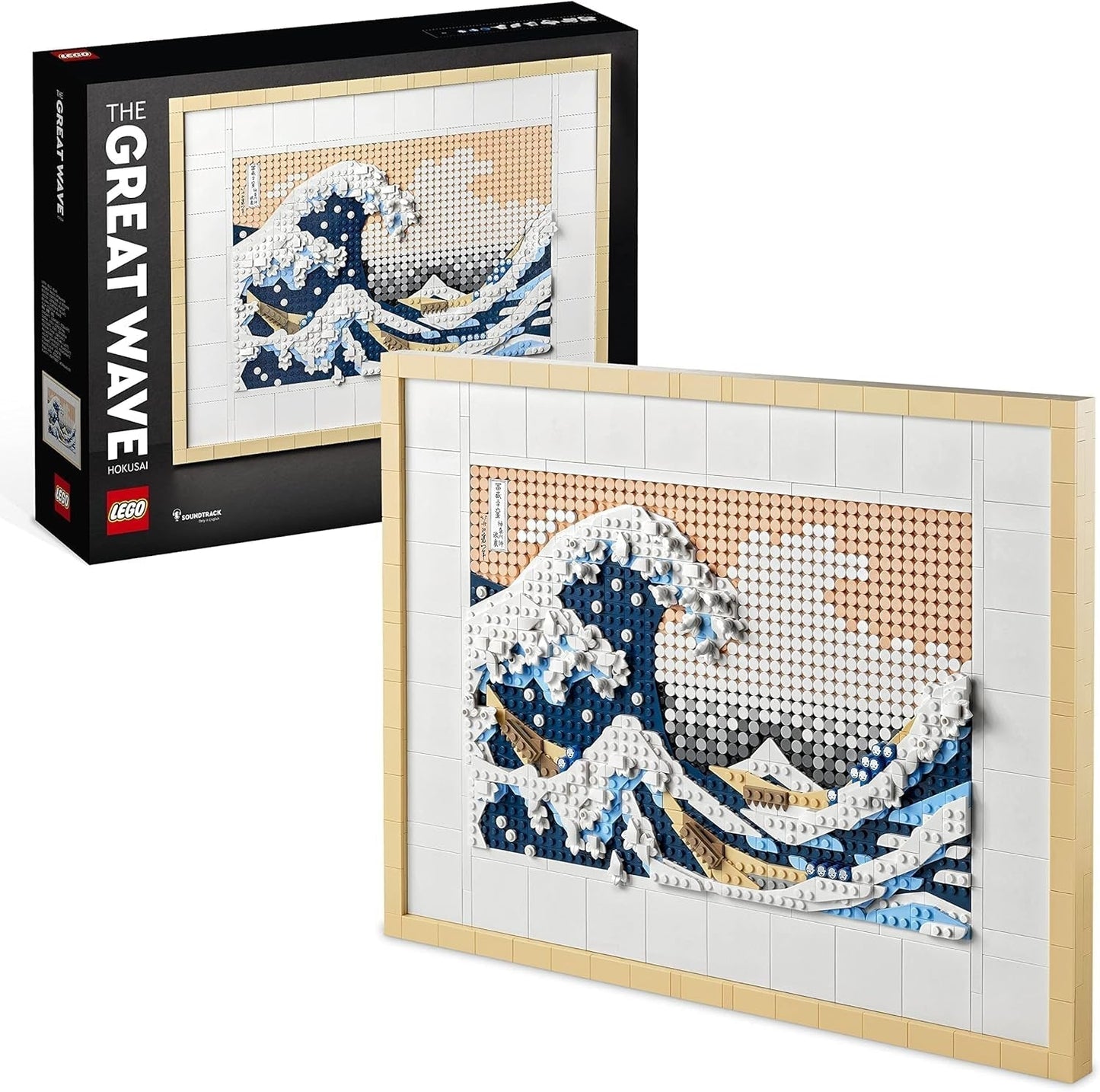 LEGO 31208 Art Hokusai - The Great Wave 3D japanska väggdekorationer Hantverkssats Inramad havsduk Vuxenhobbyer DYI Hemmakontorsdekorationer Byggsatser Besuche den LEGO-Store Single