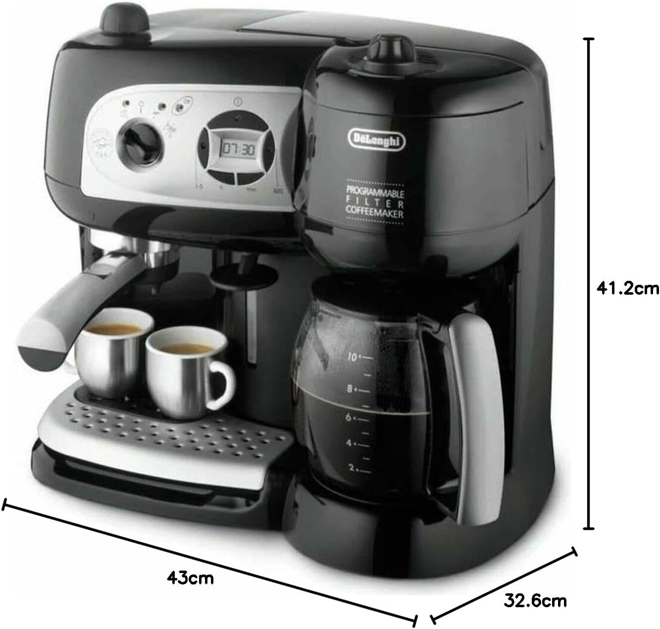 De'Longhi BCO264.1 Espresso- och kaffemaskin i ett, med pump, svart, 38 x 24 x 35 cm