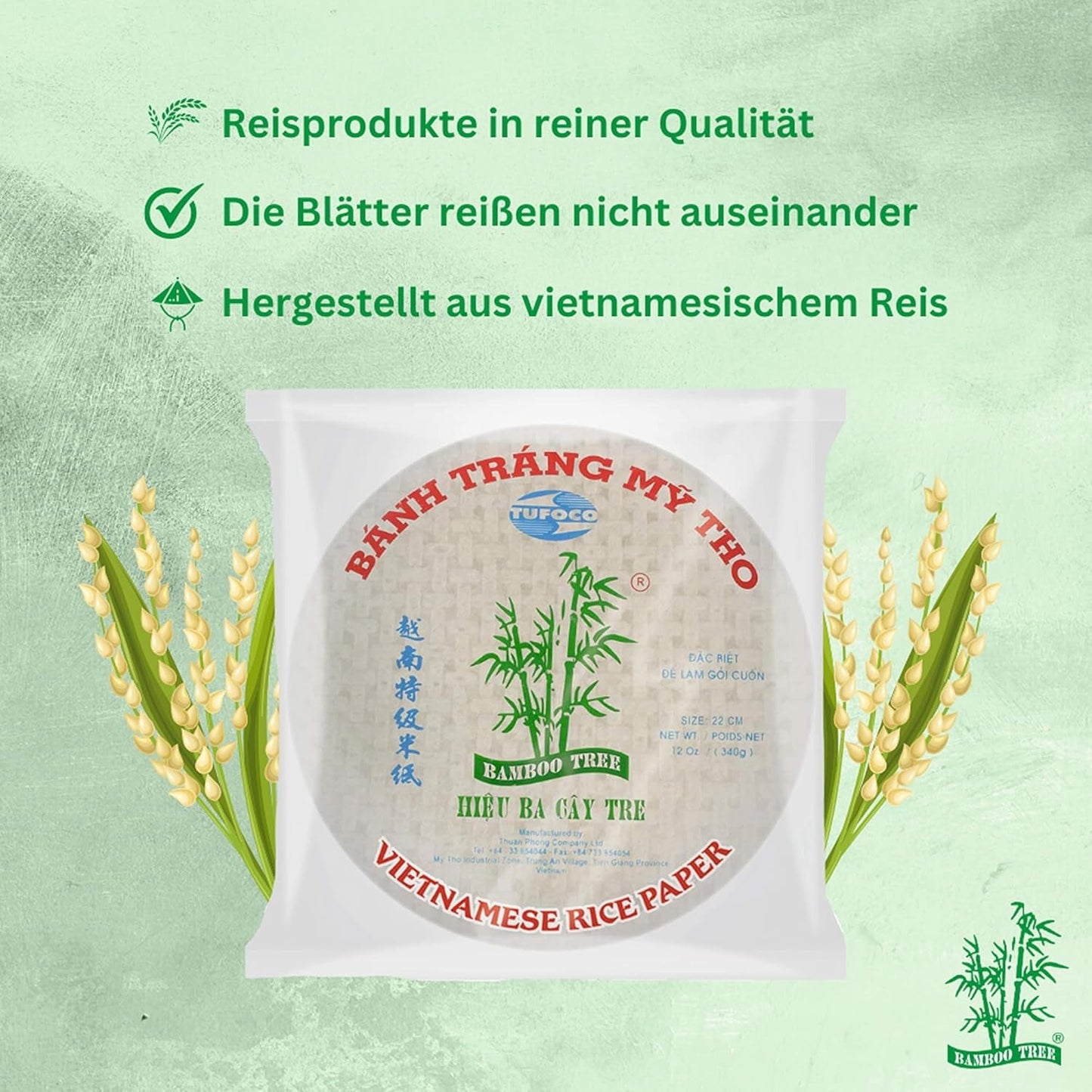 BAMBUTRÄD - Rispapper 31 cm. (Sommarrullar) - 44 x 340 g - Multipack