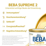 BEBA SUPREME 2 Tillskottsmjölk efter 6 månader, endast laktos, palmoljefri, förpackning om 6 (6 x 800 g) Naty Shop