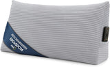 Fjäderkudde, ryggkudde, sammetskudde, bredd 70 cm - läskudde för säng, soffa och soffa, stor soffkudde, väggkudde, soffkudde, läskudde, ryggstödskudde, ljusgrå