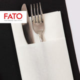 Fato - torra pappersservetter, luftlagda, tygeffekt, paket med 50 servetter, storlek 40X40 vikta i 4, färg svart
