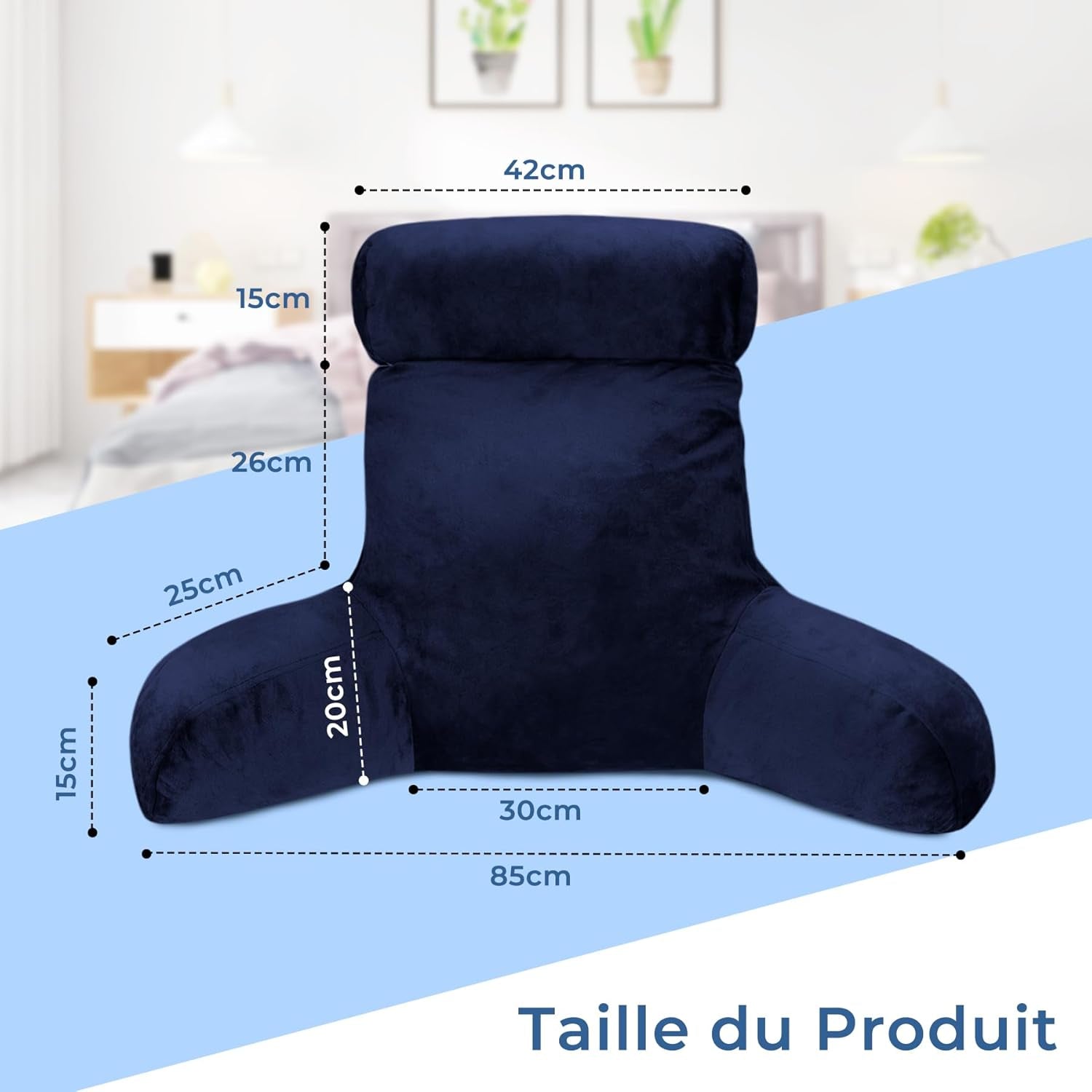 INFANZIA ergonomisk läskudde med armstöd, ryggstöd, marinblå