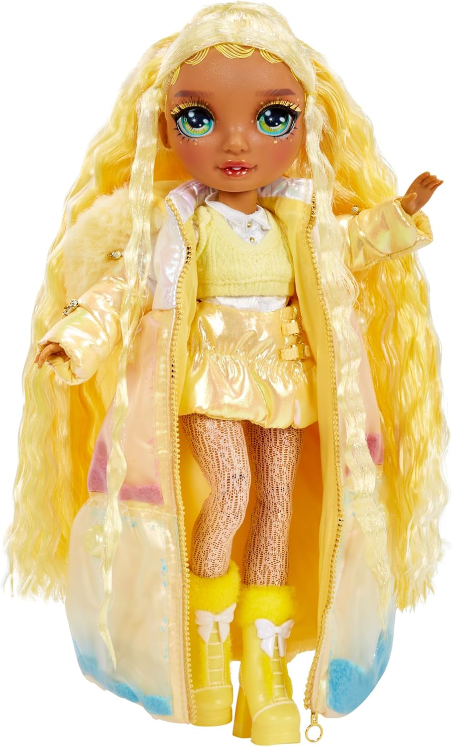Rainbow High Winter Wonderland - Soligt (Gul) - 28 cm Hidden Magic Water Uppblåsande Snowman Fashion Docka med Snowman Set, lämplig för 4-12 år gamla barn och samlare