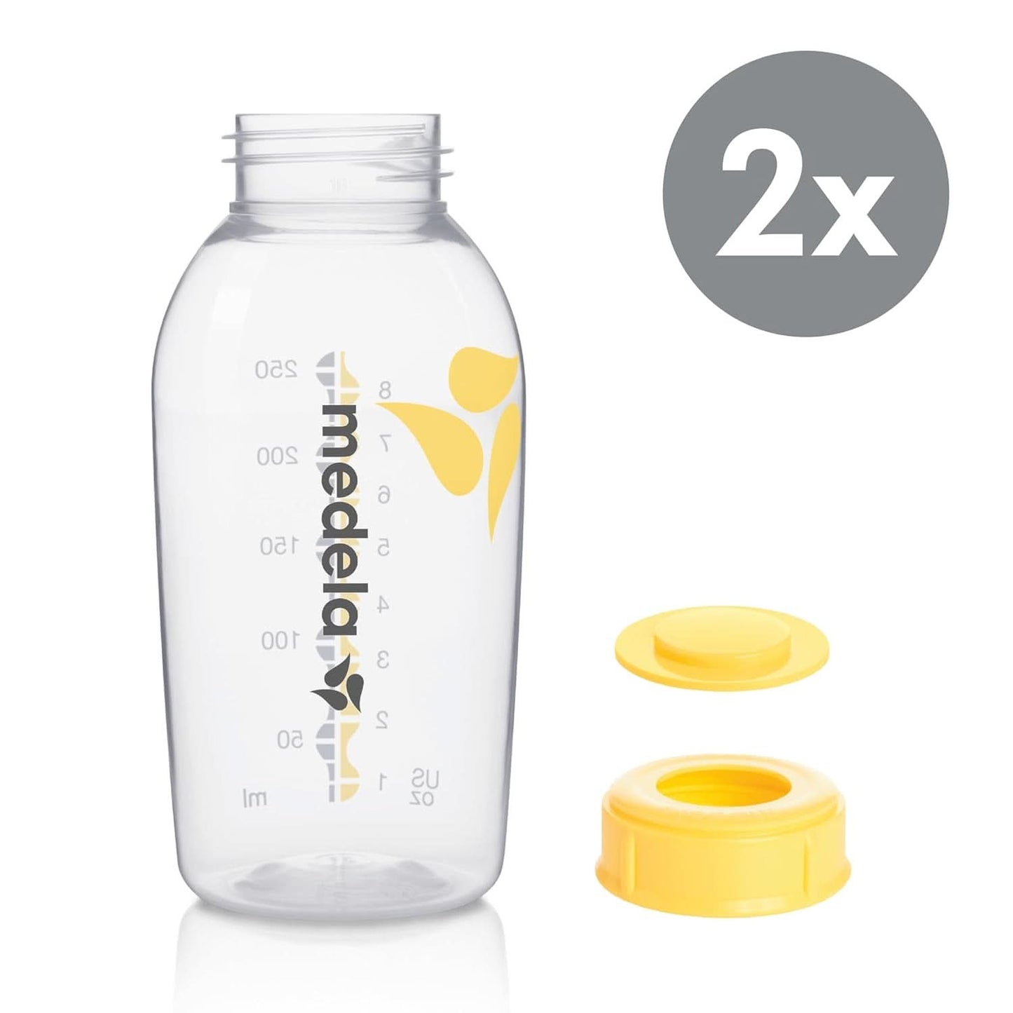Medela nappflaskor för förvaring av bröstmjölk | BPA-fri | Förpackning med 2 × 250 ml Barnmat och amningstillbehör Naty Shop