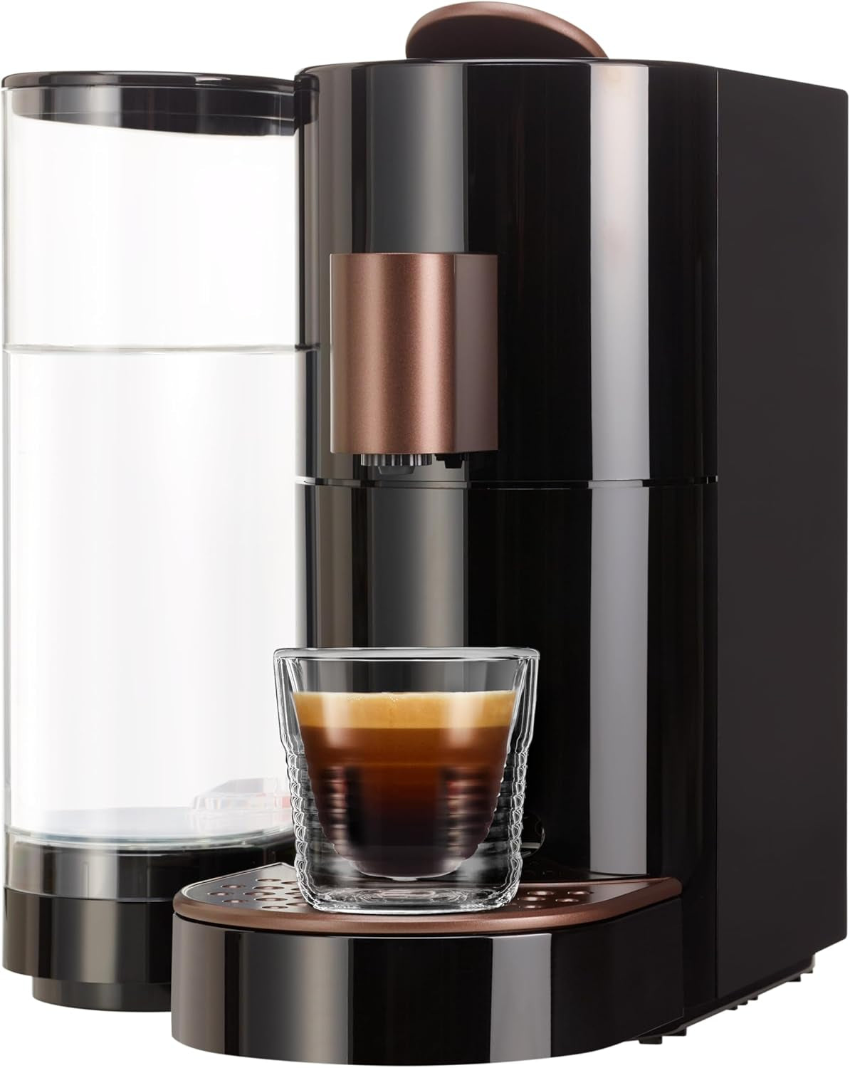 K-FEE TWINS II kapselespressomaskin för kaffe, te och kakao | Espressomaskin för stora koppar | Snabb uppvärmning | 2,3 l vattentank | 19 takter | Svart-koppar