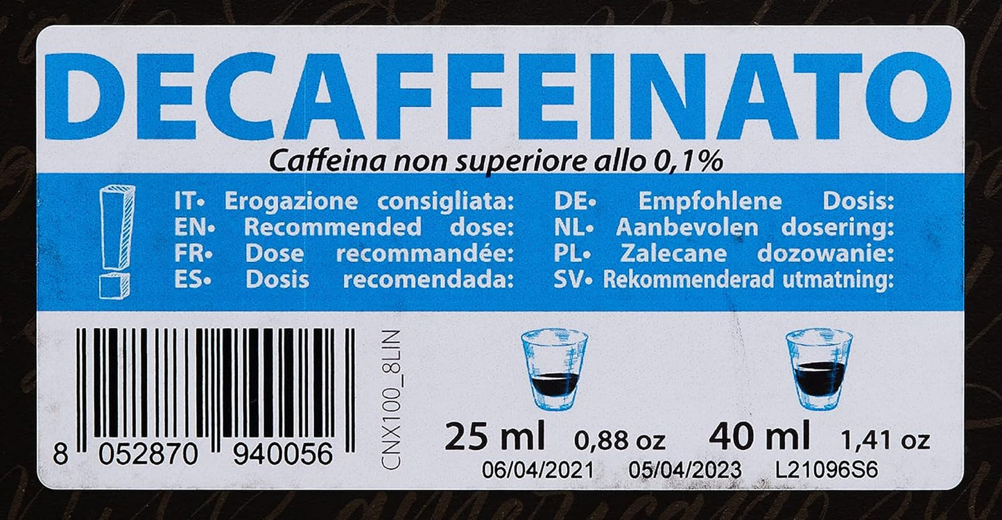 Decaffeinato kaffekapslar Nespresso-kompatibla 5,6 g x 100 kapslar