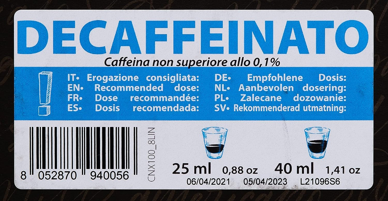 Decaffeinato kaffekapslar Nespresso-kompatibla 5,6 g x 100 kapslar
