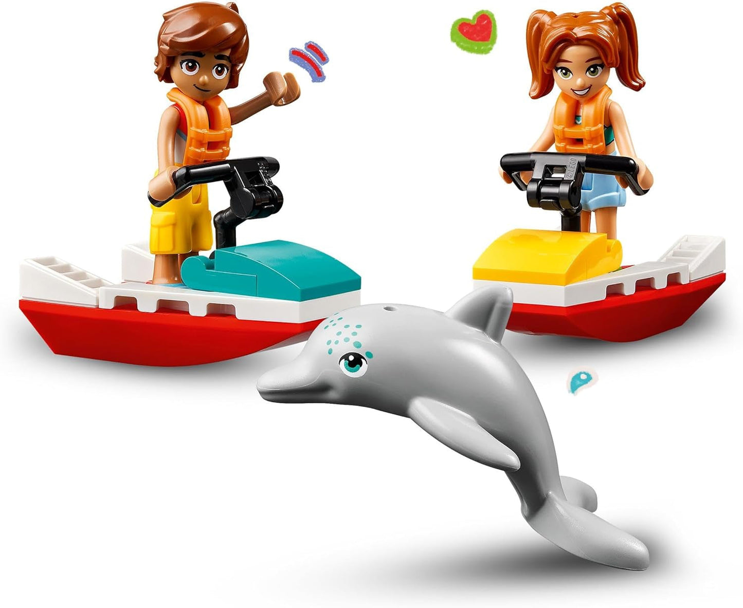 LEGO Friends livräddare observationstorn med vattenskotrar, barnleksak, presentidé för flickor och pojkar från 5 år med 2 figurer och en delfin, vattenskoterleksak 42623 Byggset Besuche den LEGO-Store
