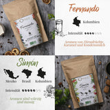 ORIGEENS Bio Kaffeebohnen Probierset 1kg | Premium Bio Arabica Kaffee Ganze Bohnen Set 4x250g | Traditionell Röstung | Kaffe Geschenkset
