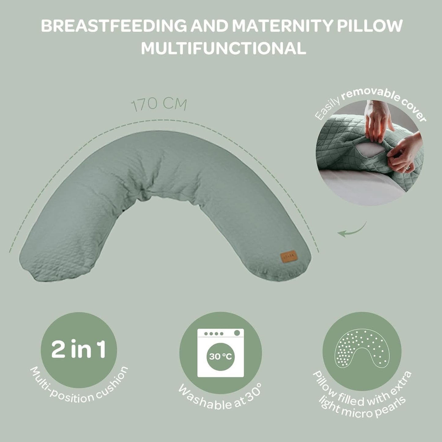 Red Castle - Gravid- och amningskudde, 170 cm Tillbehör Mat och amning Bebe Naty Shop