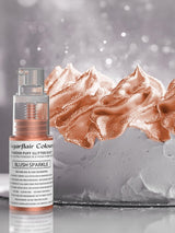 Sugarflair Pump Powder Spray, Glitter, Blush, Glitter - matfärg för tårtor, icke-aerosolspray för tårtor, muffins och mer - 10g