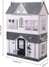 Olivia's Little World Dreamland 3-lagers interaktivt dockhus i trä med 13 tillbehör till dockmöbler Vit TD-13632A