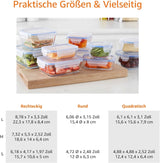 Amazon Basics matbehållare i glas med lock 20-pack (10 behållare + 10 lock) BPA-fria klarblå matförvaringslådor Naty Shop