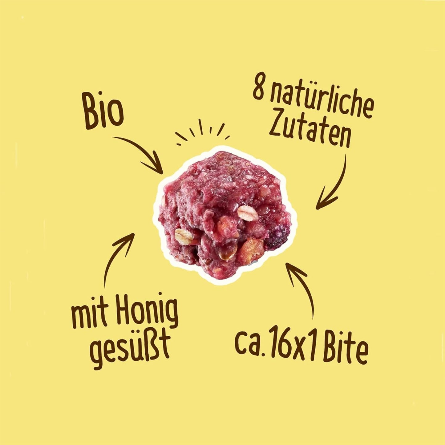 HAFERVOLL Minis Raps och Banan 8x 65g - Certifierad ekologisk, med honung, utan tillsatt socker, perfekt att dela