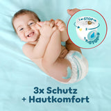 Pampers Premium Protection Pants Größe 6, 78 Windeln, 13kg-19kg, Mit 360° Fitform, 2x breiteren Bundchen als vorher för Komfort & Schutz + 10 Stück Pampers Aqua Baby-Weuchttücher enthalten