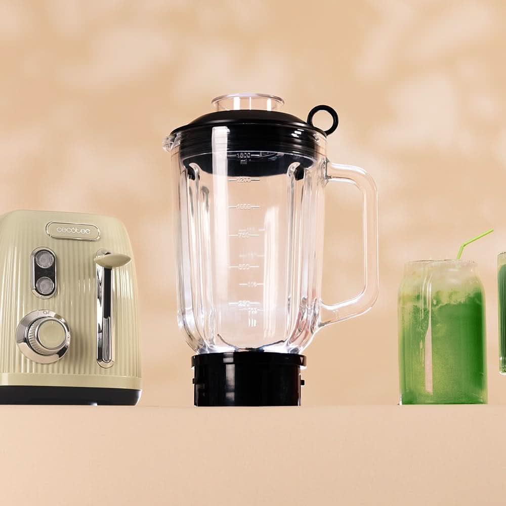 Cecotec Standmixer Retro Power Black Titanium Retrogreen. 1200W Maximale Leistung, 2 Geschwindigkeiten, 4-Klingen-Messer Mit Schwarzer Titanbeschichtung Och 1,5L Krug, Vintage-Design i Grün Kitchen Naty Shop