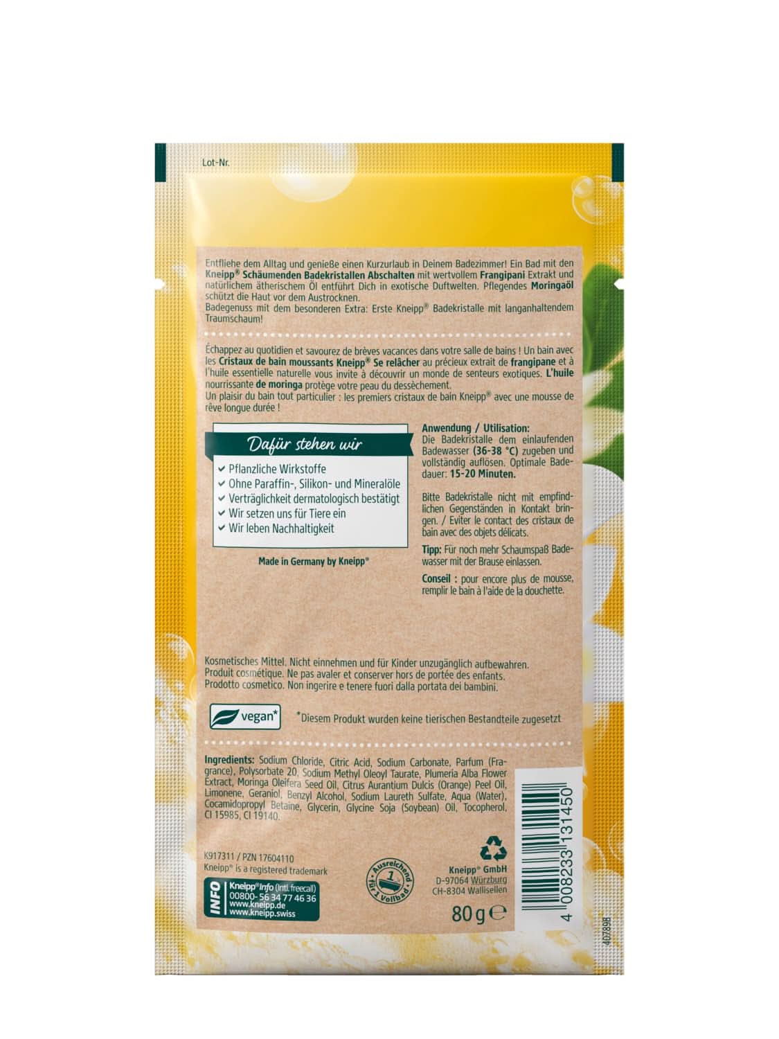 Kneipp, glittrande badsalt, 80 gram Dusch och bad Naty Shop