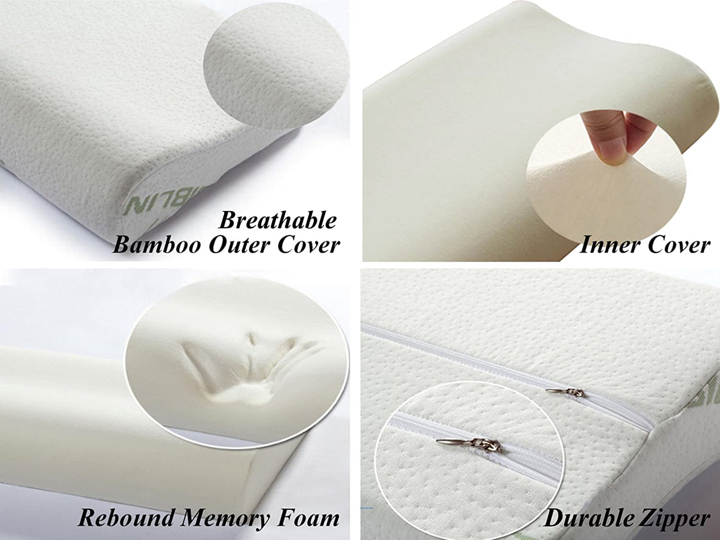 Memory Foam kudde, nackstödskudde, ergonomisk nackkudde för olika sovställningar med avtagbart överdrag Cervikala ortopediska kuddar Naty Shop
