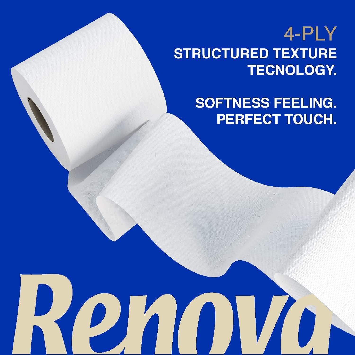Renova Renova Divine Perfection Toalettpapper, 42 rullar, Premium Toalettpapper, 4 Ply, Ultra Mjukt, Extra Styrka, Tjockt, Mjukt och Absorberande, Fsc-certifierat papper, 4400G