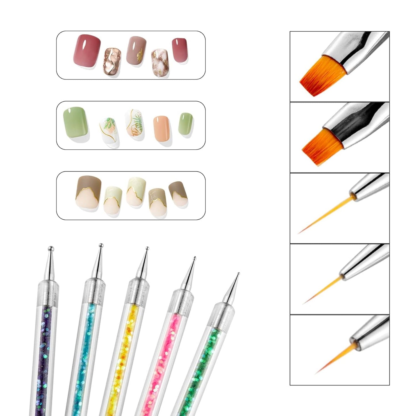 Nagel Art Fineliner Pinsel[5 Stück],Nagel Art Liner Pinsel,Professionel Detail Pinselet,Nagellack Pinsel,Für Nagel Art Design Painting Salon,Nageldesign Nagel Fußpflege