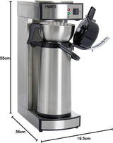 Saro espressomaskin, inklusive karaff med isolerad rostfri pump – 2,2 l – förberedelsetid ca. 5–6 min – skydd vid körning utan vatten – 2,069 kW – modell THERMO 24