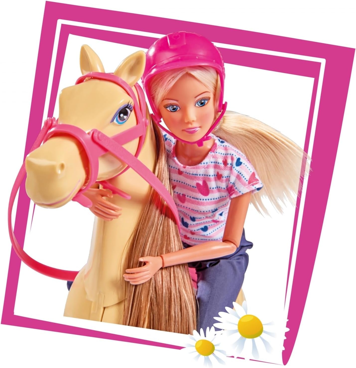 Simba 105730939 - Steffi Love Ridoutfit 2 hästar Helledad modedocka 29 cm för barn från 3 år