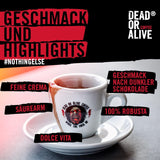 DEAD OR ALIVE Espresso No3 - Starke Espressobohnen 1kg - 100% Robusta - Kaffeebohnen für Kaffeevollautomat und Espressomaschine - Ganze Bohnen mit viel Koffein aus Italien - Kaffebönor