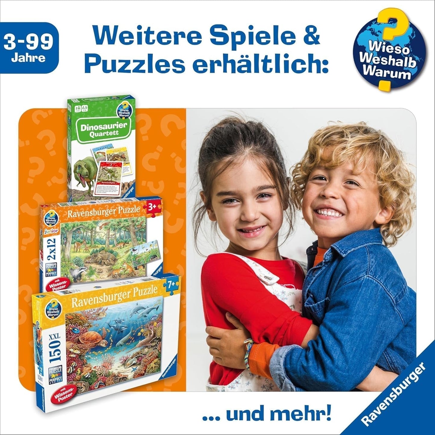 Ravensburger barnpussel 13411 - Havsdjur på korallrevet - Varför? Varför? Varför? Pussel 150 bitar XXL + kunskapsaffisch, för barn från 7 år Puzzle Naty Shop