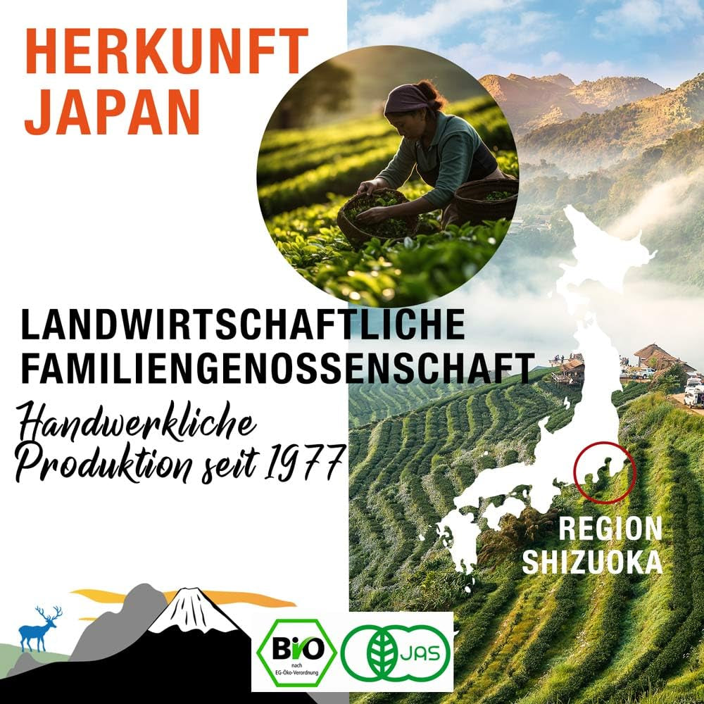 ORIGEENS BIO MATCHA CEREMONIELL GRADE "SHIKA" - Ekologiskt japanskt te från Shizuoka - Matcha Latte/Usucha - 30g påfyllningspåse - Ceremoniellt ekologiskt Matcha grönt tepulver