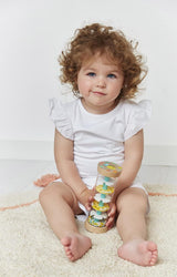 Janod - Wooden Rainmaker - Pure Collection - Leksak för spädbarn och småbarn - Utveckling av finmotorik Visuell och akustisk stimulering - Vattenbaserad färg - Från 6 månader, J05193 Baby Toys Naty Shop