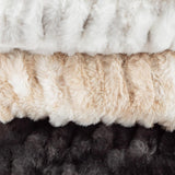 Lavish Home Oversized Gerüschte fuskpälsfilt, 152,4 X 203,2 cm, jacquard fuskpäls, queen size-säng för sängar och soffor, grå sängar och filtar Lavish Home