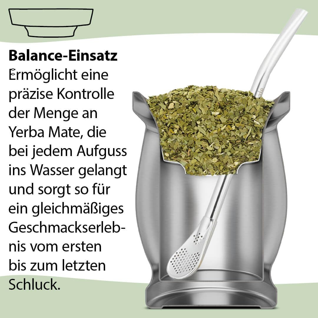 Mate Bio Tea Set ● 3 sortiment av Mate + Dubbelväggig Mate-mugg i rostfritt stål + Bombilla + Brygganvisningar (svart)