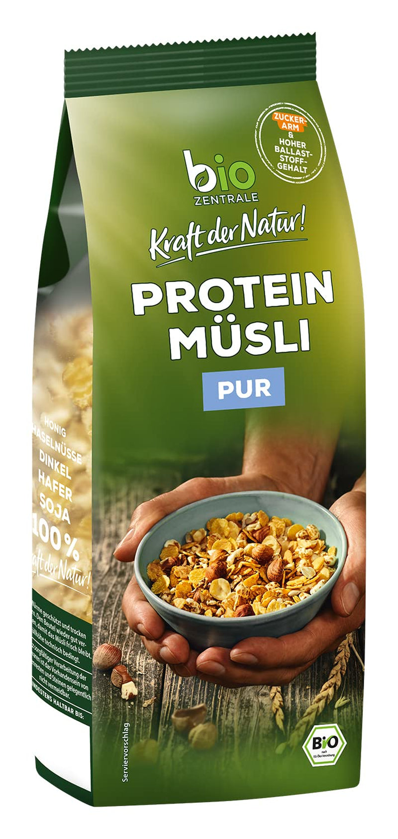Biozentrale ren proteinmüsli - 375g - Ekologisk med honung - Som frukostflingor eller som mellanmål