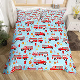 Jungen Cartoon Auto Bedtuchen Set 135X200,Kinder Bau Fahrzeuge Tröster Abdeckung Für Kind Kleinkind Teens,Dinosaurier Bettbezug,Traktor Maschinerie Bagger Bettdecke Abdeckung,Lkw Autos Bedtuchen Naty Shop Multi 14 220*240+80*80*
