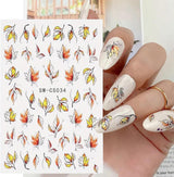 6 Blatt Herbst Nagelsticker,Ahornblatt Selbstklebend Nagelaufkleber,Herbst Nagelsticker,Nageldesign Zubehör,Nagelkonstklistermärke,Selbstklebende Deko Für Nägel
