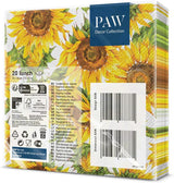 PAW - 3-lagers servetter (33 X 33 Cm) I 20 stycken I Perfekt för födelsedagar, fester, datum I Höstbordsdekorationer I Färgglada pappersservetter - Solrosgula kronblad I Dansande solros
