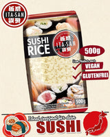 ITA-SAN Sushiris, Rundkorn, Toppkvalitet, 100 % ren variation, Snabb och enkel förberedelse, Vegansk, Halal, Glutenfri (1 x 500 g)