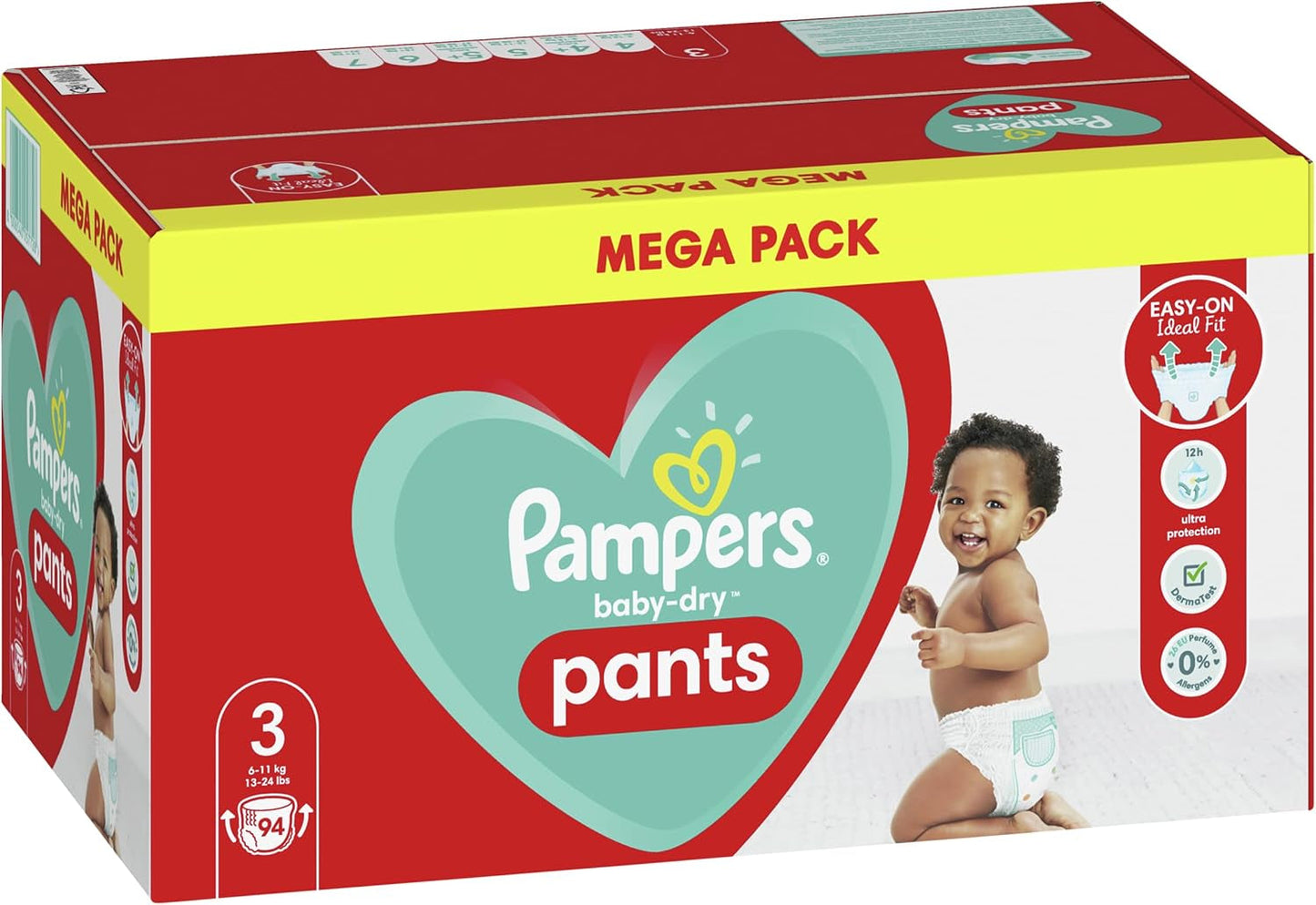 Pampers Baby-Dry blöjor, storlek 8, 43 blöjor, från 19 kg, Jumbo+ förpackning