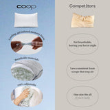 Coop Home Goods Eden Cool Justerbar Kudde King Size Justerbar Gel Infunderat Memory Foam Mjukt Lulltra-tyg som andas Perfekt för alla som sover Miljövänliga Naty Shop Standardkuddar