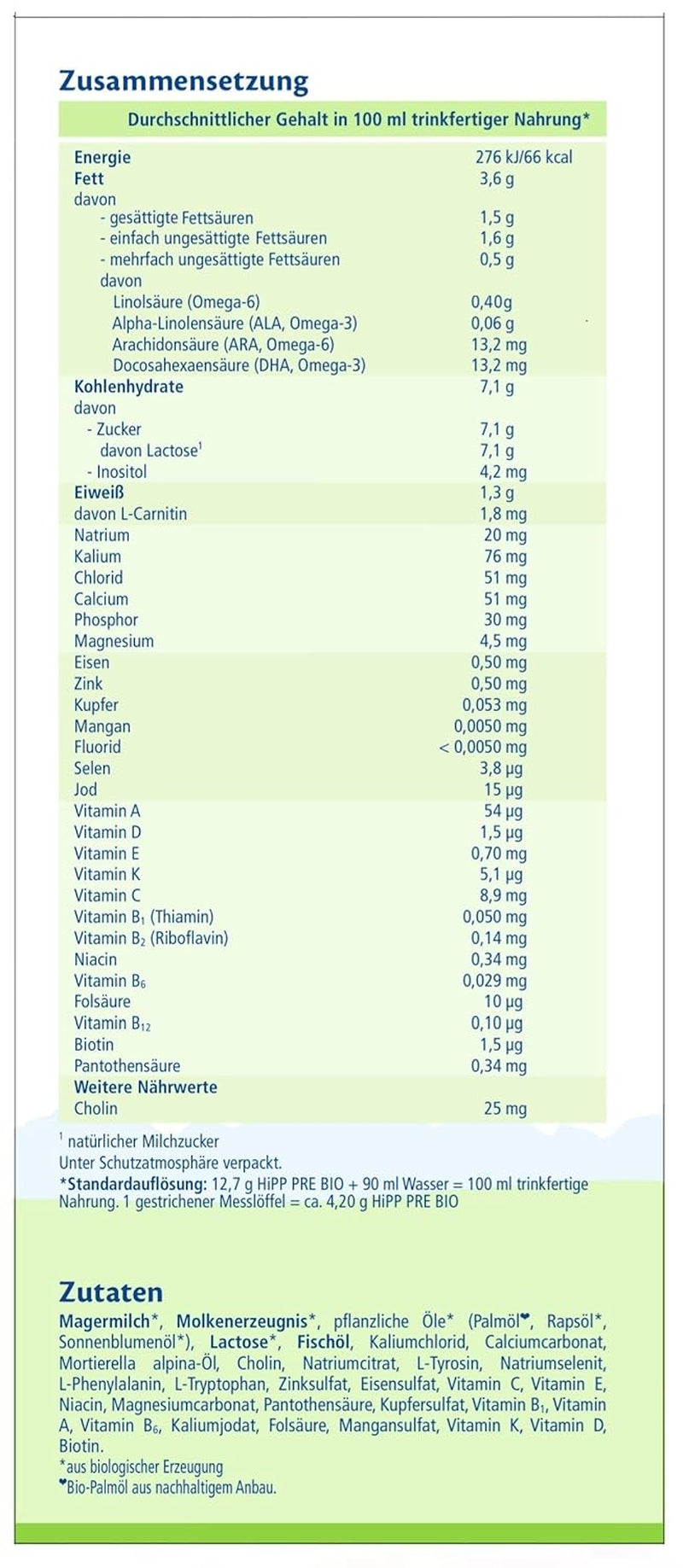 HiPP PRE ekologisk barnmjölk (4 x 600g), från födseln, innehåller endast laktos som kolhydrat, av bästa ekologiska kvalitet