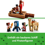 LEGO Minecraft Piratskeppet Voyage Bläckfisk och kamel Piratfigur Leksaksskeppsbyggnad Rollspel Present för pojkar och flickor 8 år 21259 Byggset Besuche den LEGO-Store
