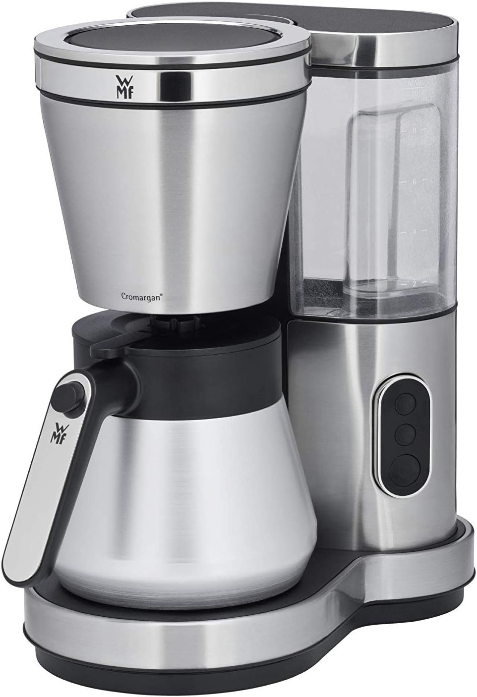 WMF Bueno espressomaskin med glaskaraff, filterkaffe, 10 koppar, på/av-knapp, anti-droppsystem, oscillerande filter, automatiskt stopp, värmeplatta, 1000W