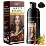 Instant Black Hair Shampoo, Natural Hair Color Shampoo, 100 % grå täckning - Enkelt och snabbt, Semi Permanent Color för svart hår, Hårfärgshampoo för män och kvinnor Naty Shop Hårfärg Mörkbrun