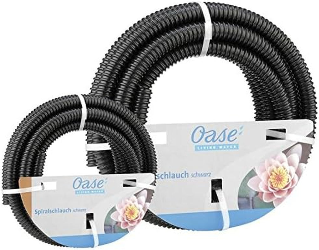 Oase Spiralslang 57529 (Ø 19 mm), 5m - Högkvalitativ dammslang för trädgård och damm, flexibel vattenslang, kan användas som sugslang, pumpslang, svart