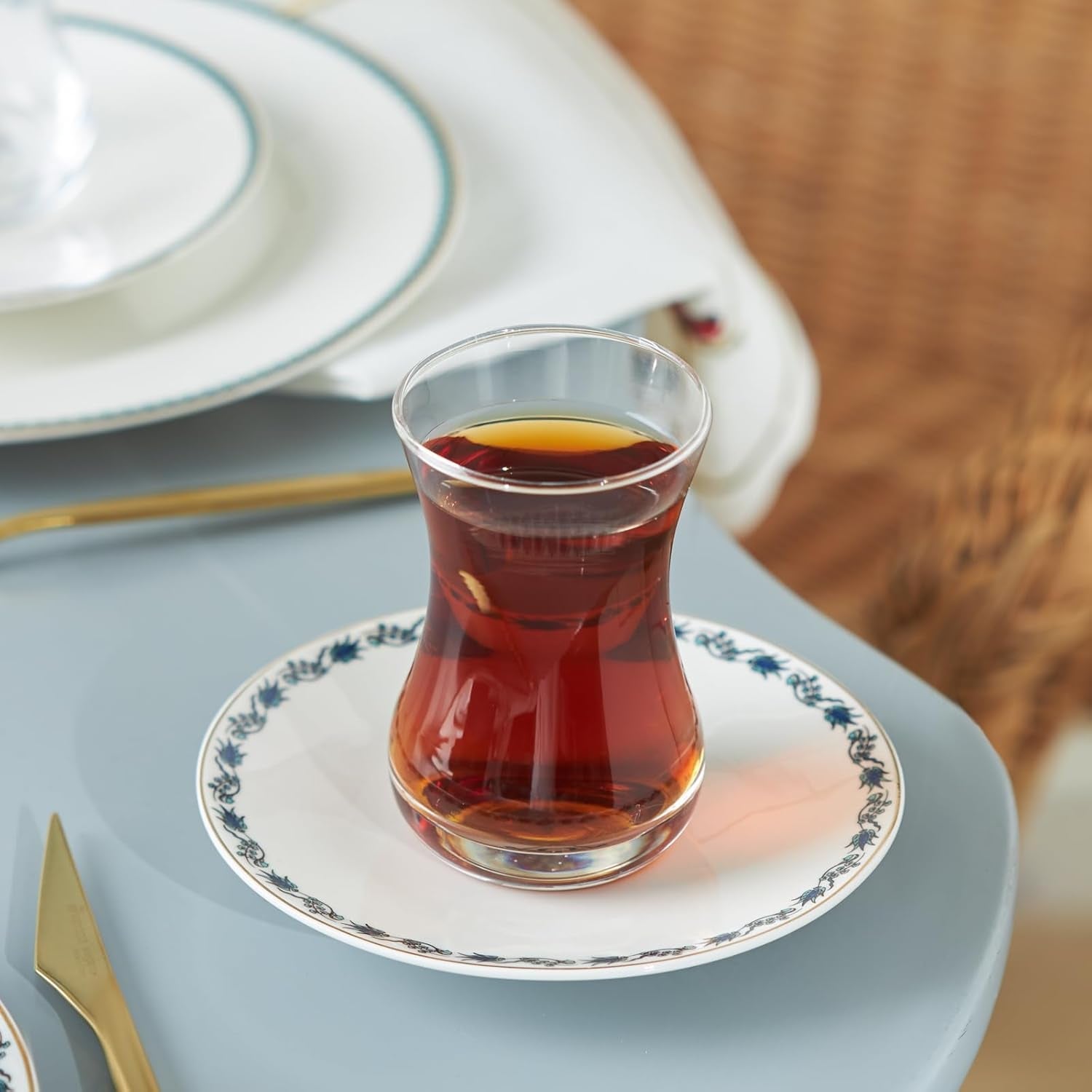 Karaca İznik dessertset för 6 personer, 18 delar - elegant servis för läckra desserter