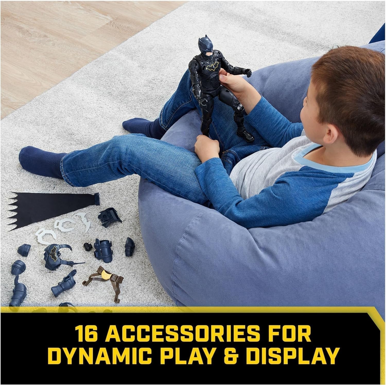 DC Batman Adventures Actionfigur, 30 Cm - Med 16 utrustningar och fullt rörlig för spännande äventyr och actionfyllda stunts, leksak för barn från 3 år och uppåt Actionfigurer Naty Shop